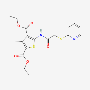 molecular formula C18H20N2O5S2 B4767291 diethyl 3-methyl-5-{[(2-pyridinylthio)acetyl]amino}-2,4-thiophenedicarboxylate 