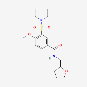 molecular formula C17H26N2O5S B4767307 3-[(diethylamino)sulfonyl]-4-methoxy-N-(tetrahydro-2-furanylmethyl)benzamide 