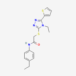 molecular formula C18H20N4OS2 B4767314 N-(4-ethylphenyl)-2-{[4-ethyl-5-(2-thienyl)-4H-1,2,4-triazol-3-yl]thio}acetamide 
