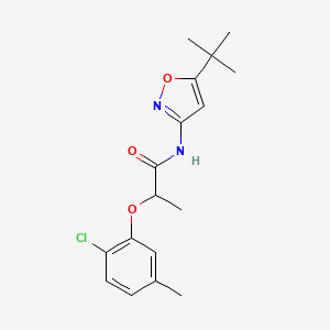 molecular formula C17H21ClN2O3 B4767336 N-(5-tert-butyl-3-isoxazolyl)-2-(2-chloro-5-methylphenoxy)propanamide 