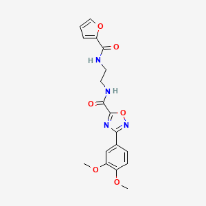 molecular formula C18H18N4O6 B4767364 3-(3,4-dimethoxyphenyl)-N-[2-(2-furoylamino)ethyl]-1,2,4-oxadiazole-5-carboxamide 