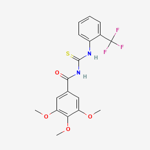 molecular formula C18H17F3N2O4S B4767394 3,4,5-trimethoxy-N-({[2-(trifluoromethyl)phenyl]amino}carbonothioyl)benzamide 
