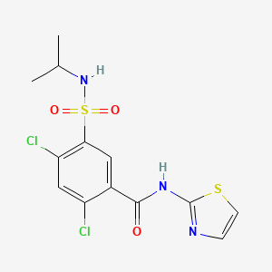 molecular formula C13H13Cl2N3O3S2 B4767412 2,4-dichloro-5-[(isopropylamino)sulfonyl]-N-1,3-thiazol-2-ylbenzamide 