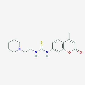 molecular formula C18H23N3O2S B4767415 N-(4-methyl-2-oxo-2H-chromen-7-yl)-N'-[2-(1-piperidinyl)ethyl]thiourea 