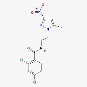 molecular formula C13H12Cl2N4O3 B4767441 2,4-dichloro-N-[2-(5-methyl-3-nitro-1H-pyrazol-1-yl)ethyl]benzamide 