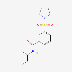 molecular formula C15H22N2O3S B4767514 N-(sec-butyl)-3-(1-pyrrolidinylsulfonyl)benzamide 