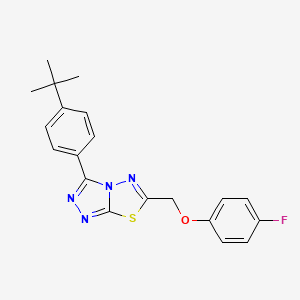 molecular formula C20H19FN4OS B4767526 3-(4-tert-butylphenyl)-6-[(4-fluorophenoxy)methyl][1,2,4]triazolo[3,4-b][1,3,4]thiadiazole 