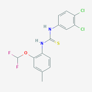 molecular formula C15H12Cl2F2N2OS B4767541 N-(3,4-dichlorophenyl)-N'-[2-(difluoromethoxy)-4-methylphenyl]thiourea 