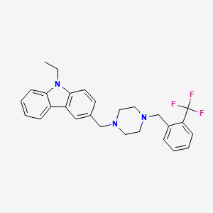 molecular formula C27H28F3N3 B4767588 9-ETHYL-3-[(4-{[2-(TRIFLUOROMETHYL)PHENYL]METHYL}PIPERAZIN-1-YL)METHYL]-9H-CARBAZOLE 