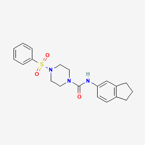 N-(2,3-dihydro-1H-inden-5-yl)-4-(phenylsulfonyl)-1-piperazinecarboxamide