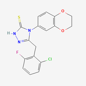 molecular formula C17H13ClFN3O2S B4767604 5-(2-chloro-6-fluorobenzyl)-4-(2,3-dihydro-1,4-benzodioxin-6-yl)-4H-1,2,4-triazole-3-thiol 