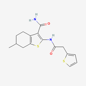 molecular formula C16H18N2O2S2 B4767627 6-methyl-2-[(2-thienylacetyl)amino]-4,5,6,7-tetrahydro-1-benzothiophene-3-carboxamide 