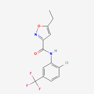 molecular formula C13H10ClF3N2O2 B4767636 N-[2-chloro-5-(trifluoromethyl)phenyl]-5-ethyl-3-isoxazolecarboxamide 