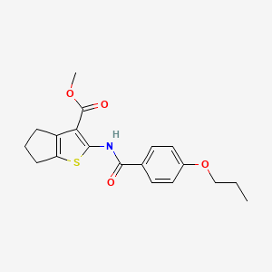 molecular formula C19H21NO4S B4767656 methyl 2-[(4-propoxybenzoyl)amino]-5,6-dihydro-4H-cyclopenta[b]thiophene-3-carboxylate 