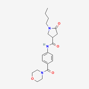 1-butyl-N-[4-(4-morpholinylcarbonyl)phenyl]-5-oxo-3-pyrrolidinecarboxamide