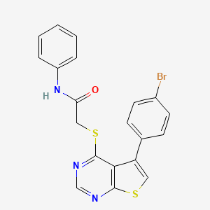 molecular formula C20H14BrN3OS2 B4767764 2-{[5-(4-bromophenyl)thieno[2,3-d]pyrimidin-4-yl]thio}-N-phenylacetamide 