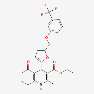ethyl 2-methyl-5-oxo-4-(5-{[3-(trifluoromethyl)phenoxy]methyl}-2-furyl)-1,4,5,6,7,8-hexahydro-3-quinolinecarboxylate