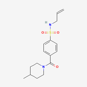 molecular formula C16H22N2O3S B4767789 N-allyl-4-[(4-methyl-1-piperidinyl)carbonyl]benzenesulfonamide 