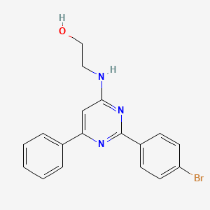 molecular formula C18H16BrN3O B4767843 2-{[2-(4-bromophenyl)-6-phenyl-4-pyrimidinyl]amino}ethanol 