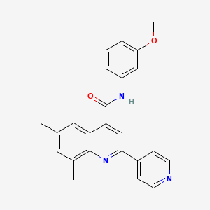 N-(3-methoxyphenyl)-6,8-dimethyl-2-(4-pyridinyl)-4-quinolinecarboxamide