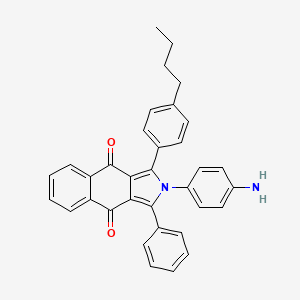 molecular formula C34H28N2O2 B4767887 2-(4-aminophenyl)-1-(4-butylphenyl)-3-phenyl-2H-benzo[f]isoindole-4,9-dione 