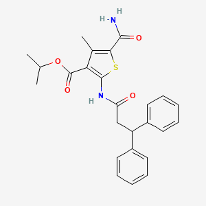 molecular formula C25H26N2O4S B4767917 isopropyl 5-(aminocarbonyl)-2-[(3,3-diphenylpropanoyl)amino]-4-methyl-3-thiophenecarboxylate 