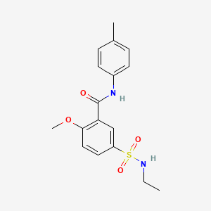 molecular formula C17H20N2O4S B4767925 5-[(ethylamino)sulfonyl]-2-methoxy-N-(4-methylphenyl)benzamide 