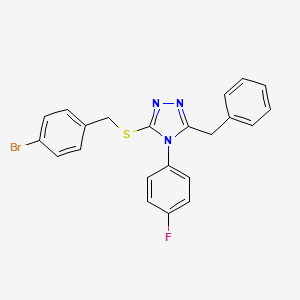 molecular formula C22H17BrFN3S B4767928 3-benzyl-5-[(4-bromobenzyl)thio]-4-(4-fluorophenyl)-4H-1,2,4-triazole 