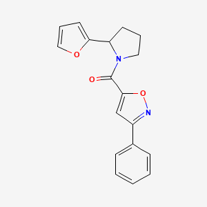 molecular formula C18H16N2O3 B4767933 5-{[2-(2-furyl)-1-pyrrolidinyl]carbonyl}-3-phenylisoxazole 
