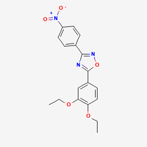molecular formula C18H17N3O5 B4767970 5-(3,4-diethoxyphenyl)-3-(4-nitrophenyl)-1,2,4-oxadiazole 