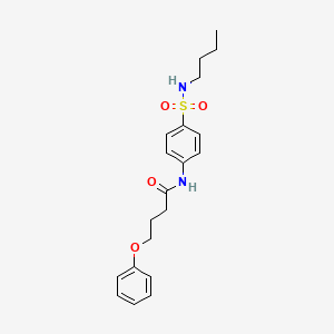 molecular formula C20H26N2O4S B4767984 N-{4-[(butylamino)sulfonyl]phenyl}-4-phenoxybutanamide 