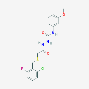 molecular formula C17H17ClFN3O3S B4767995 2-{[(2-chloro-6-fluorobenzyl)thio]acetyl}-N-(3-methoxyphenyl)hydrazinecarboxamide 