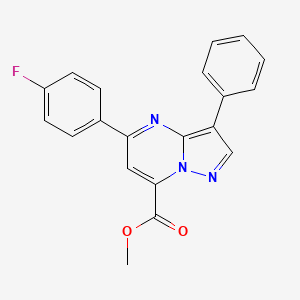 molecular formula C20H14FN3O2 B4767997 methyl 5-(4-fluorophenyl)-3-phenylpyrazolo[1,5-a]pyrimidine-7-carboxylate 