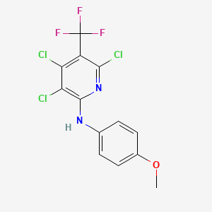 molecular formula C13H8Cl3F3N2O B4768059 3,4,6-trichloro-N-(4-methoxyphenyl)-5-(trifluoromethyl)pyridin-2-amine 