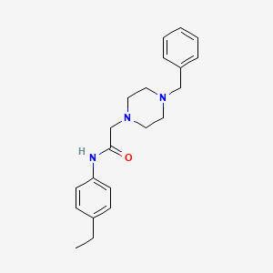 molecular formula C21H27N3O B4768063 2-(4-benzyl-1-piperazinyl)-N-(4-ethylphenyl)acetamide 