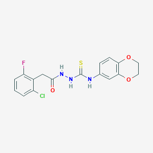 2-[(2-chloro-6-fluorophenyl)acetyl]-N-(2,3-dihydro-1,4-benzodioxin-6-yl)hydrazinecarbothioamide