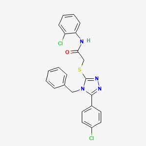 molecular formula C23H18Cl2N4OS B4768108 2-{[4-benzyl-5-(4-chlorophenyl)-4H-1,2,4-triazol-3-yl]thio}-N-(2-chlorophenyl)acetamide 