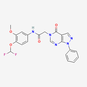 molecular formula C21H17F2N5O4 B4768132 N-[4-(difluoromethoxy)-3-methoxyphenyl]-2-(4-oxo-1-phenyl-1,4-dihydro-5H-pyrazolo[3,4-d]pyrimidin-5-yl)acetamide 