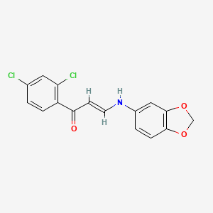 molecular formula C16H11Cl2NO3 B4768181 3-(1,3-benzodioxol-5-ylamino)-1-(2,4-dichlorophenyl)-2-propen-1-one 