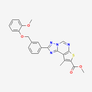 methyl 2-{3-[(2-methoxyphenoxy)methyl]phenyl}-9-methylthieno[3,2-e][1,2,4]triazolo[1,5-c]pyrimidine-8-carboxylate