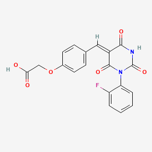 molecular formula C19H13FN2O6 B4768218 (4-{[1-(2-fluorophenyl)-2,4,6-trioxotetrahydro-5(2H)-pyrimidinylidene]methyl}phenoxy)acetic acid 