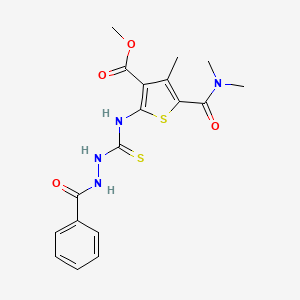 molecular formula C18H20N4O4S2 B4768226 methyl 2-{[(2-benzoylhydrazino)carbonothioyl]amino}-5-[(dimethylamino)carbonyl]-4-methyl-3-thiophenecarboxylate 