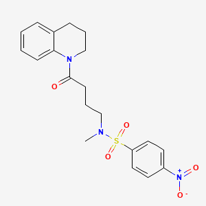 molecular formula C20H23N3O5S B4768233 N-[4-(3,4-dihydro-1(2H)-quinolinyl)-4-oxobutyl]-N-methyl-4-nitrobenzenesulfonamide 