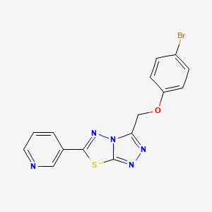 molecular formula C15H10BrN5OS B4768281 3-[(4-bromophenoxy)methyl]-6-(3-pyridinyl)[1,2,4]triazolo[3,4-b][1,3,4]thiadiazole 