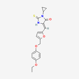 3-cyclopropyl-5-({5-[(4-ethoxyphenoxy)methyl]-2-furyl}methylene)-2-mercapto-3,5-dihydro-4H-imidazol-4-one