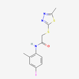 molecular formula C12H12IN3OS2 B4768321 N-(4-iodo-2-methylphenyl)-2-[(5-methyl-1,3,4-thiadiazol-2-yl)thio]acetamide 