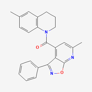 molecular formula C24H21N3O2 B4768328 6-methyl-1-[(6-methyl-3-phenylisoxazolo[5,4-b]pyridin-4-yl)carbonyl]-1,2,3,4-tetrahydroquinoline 