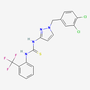 molecular formula C18H13Cl2F3N4S B4768338 N-[1-(3,4-dichlorobenzyl)-1H-pyrazol-3-yl]-N'-[2-(trifluoromethyl)phenyl]thiourea 