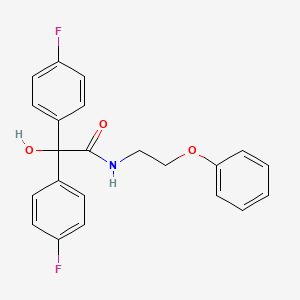 2,2-bis(4-fluorophenyl)-2-hydroxy-N-(2-phenoxyethyl)acetamide
