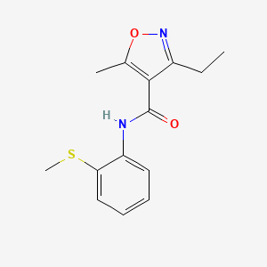 molecular formula C14H16N2O2S B4768368 3-ethyl-5-methyl-N-[2-(methylthio)phenyl]-4-isoxazolecarboxamide 
